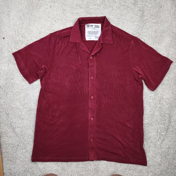 Strangers Only Base Martin 225 100% Acetate Nordstrom Shirt Size Large L Red US - Picture 1 of 6